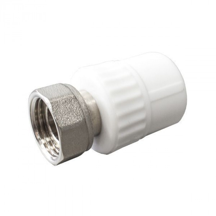 Муфта п/п с накидной гайкой 25х 3/4" (150/30) (Valfex) БЕЛАЯ