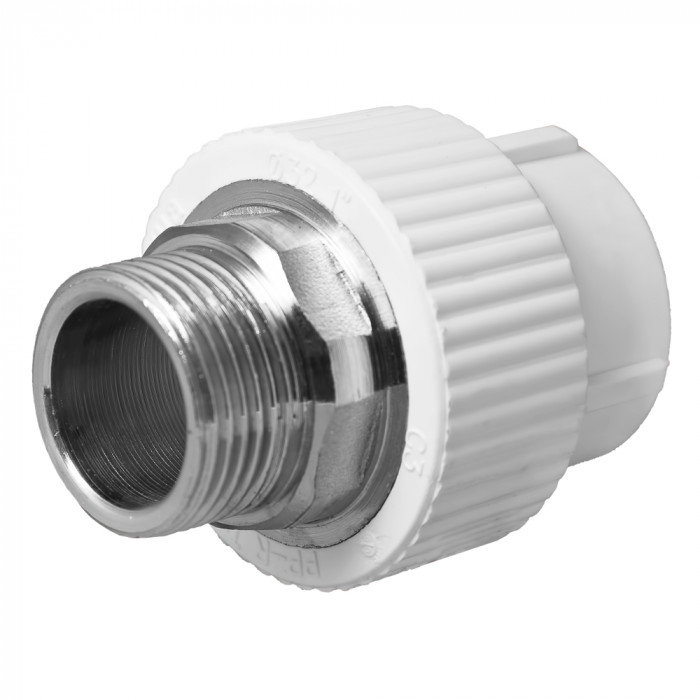 Муфта переходная с наружней резьбой 20х1/2" (VALFEX) белая