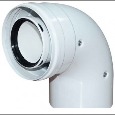 Коаксиальный отвод 60/100 угол 90 (Baxi, ARISTON, Vailant, Viessmann) (K-01В) KRATS купить в Тамбове