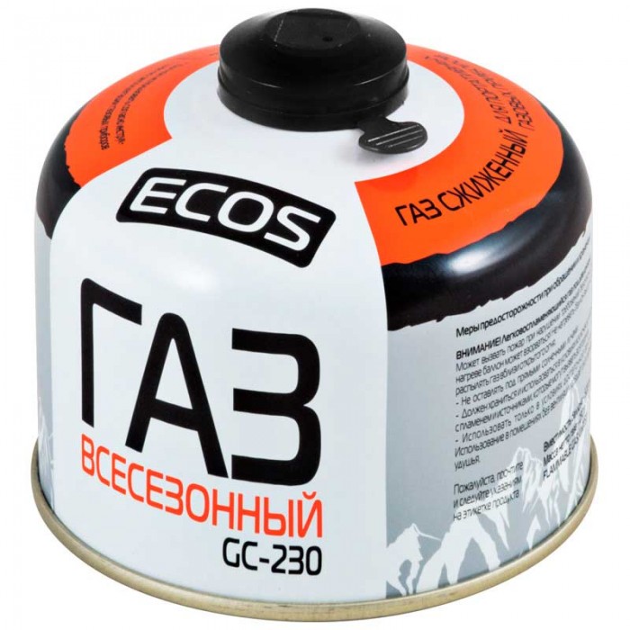 Газ всесезонный т.м.ECOS в баллоне GC-230 (резьбовой EPI-GAS,230 г, Корея)